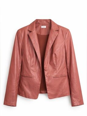 Rosevelvet Brand Women's Mauve /Brown Faux Leather Jacket Size Small NWT